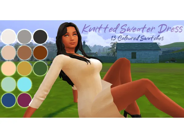 Maxis Match Knitted Sweater Dress by requiemsims - The Sims 4 Custom Content