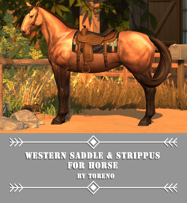 Maxis Match Western Saddle Strippus from Horse by simsfinds - The Sims 4 Custom Content