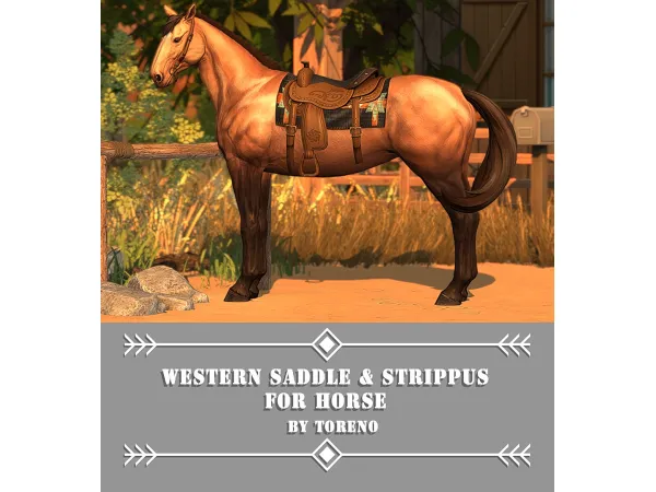 Maxis Match Western Saddle Strippus from Horse - The Sims 4 Custom Content