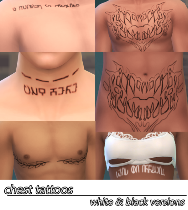 Mix Chest Tattoos by simsfinds - The Sims 4 Custom Content