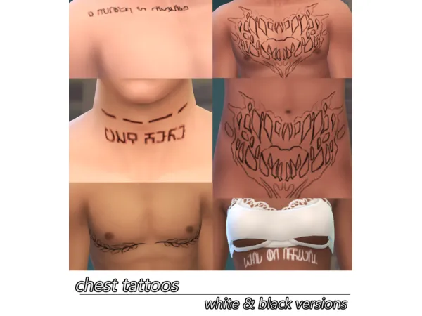 Mix Chest Tattoos by reaperify - The Sims 4 Custom Content