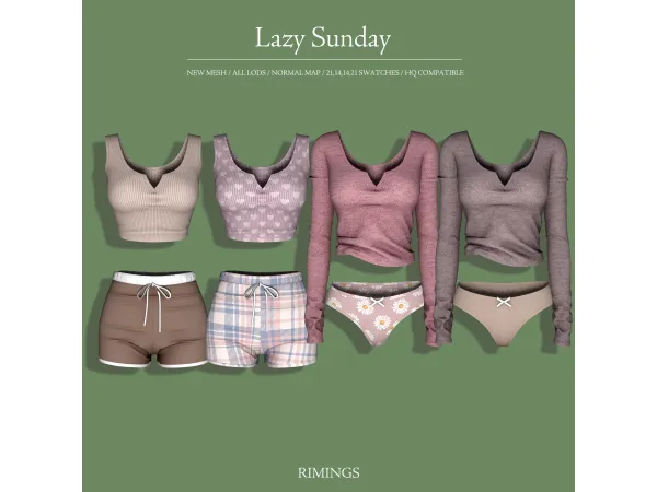 Alpha [RIMINGS] Lazy Sunday by RIMINGS - The Sims 4 Custom Content