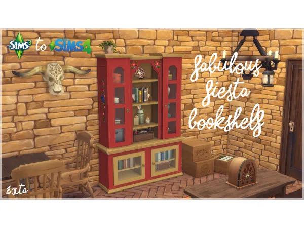 Maxis Match to Fabulous Fiesta bookshelf by Zx_Ta - The Sims 4 Custom Content