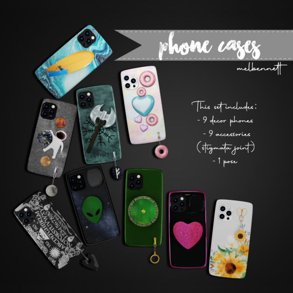 Alpha Phone Cases Collection by melbennett - The Sims 4 Custom Content