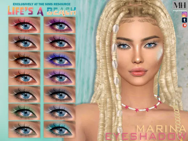 Alpha Lifes a Beach Marina Eyeshadow N53 - The Sims 4 Custom Content