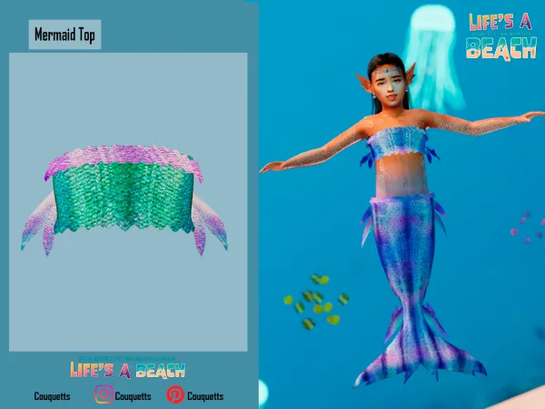 Alpha Kid mermaids by simsfinds - The Sims 4 Custom Content