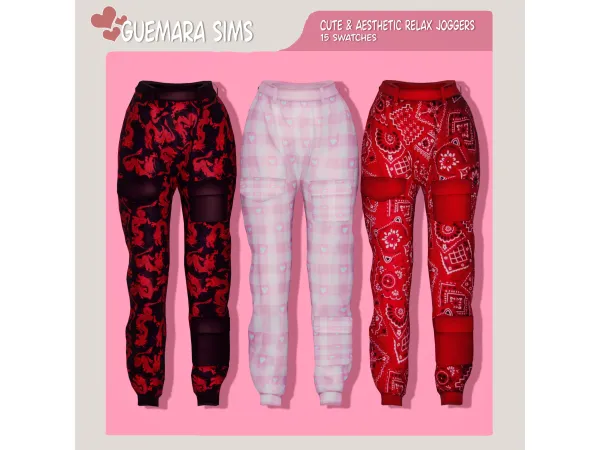 Alpha Cute Aesthetic Relax Joggers by Guemara - The Sims 4 Custom Content