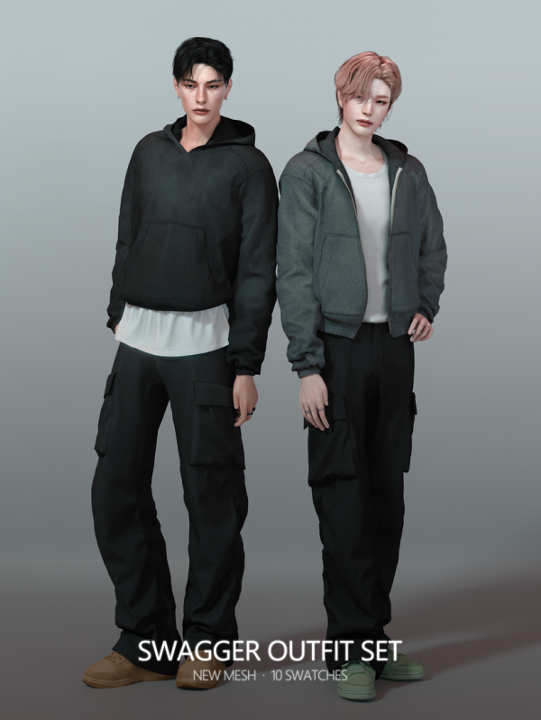 Alpha Swagger Outfit Set by simsfinds - The Sims 4 Custom Content