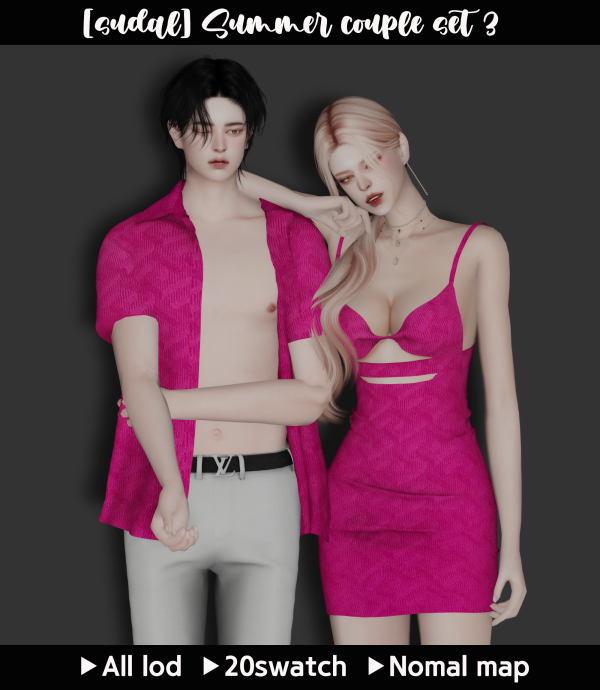 Alpha [sudal] Summer couple set 3 sims by simsfinds - The Sims 4 Custom Content