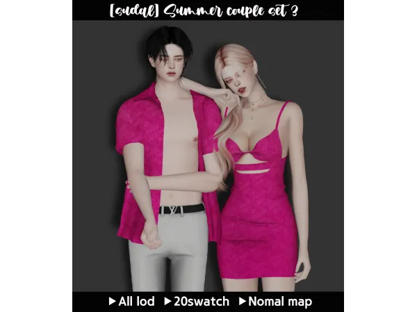 Alpha [sudal] Summer couple set 3 sims by sudal - The Sims 4 Custom Content