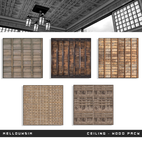Alpha Ceiling Wood Pack by simsfinds - The Sims 4 Custom Content