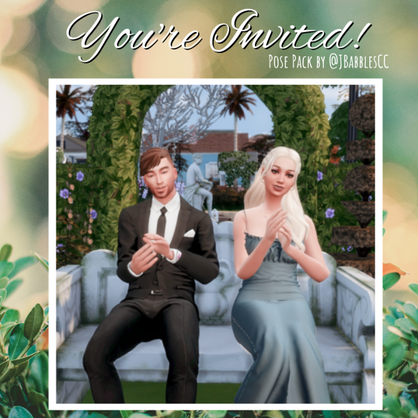 Mix You're Invited Wedding Guest Pose Pack by simsfinds - The Sims 4 Custom Content