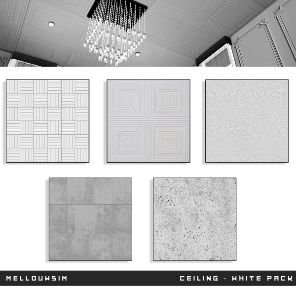 Alpha Ceiling White Pack by simsfinds - The Sims 4 Custom Content