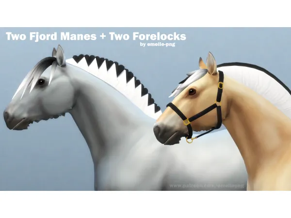 Maxis Match Two Fjord Manes Two Forelocks by Emelie - The Sims 4 Custom Content