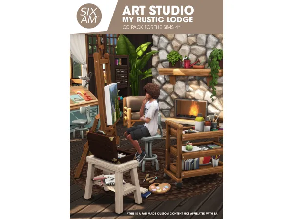 Maxis Match Art Studio My Rustic Lodge ( Pack for ) by SIXAM CC - The Sims 4 Custom Content