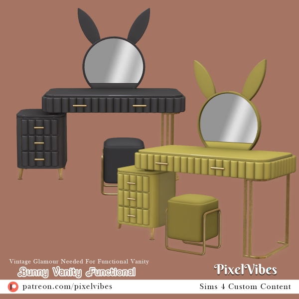 Mix Bunny Vanity by pixelvibes - The Sims 4 Custom Content