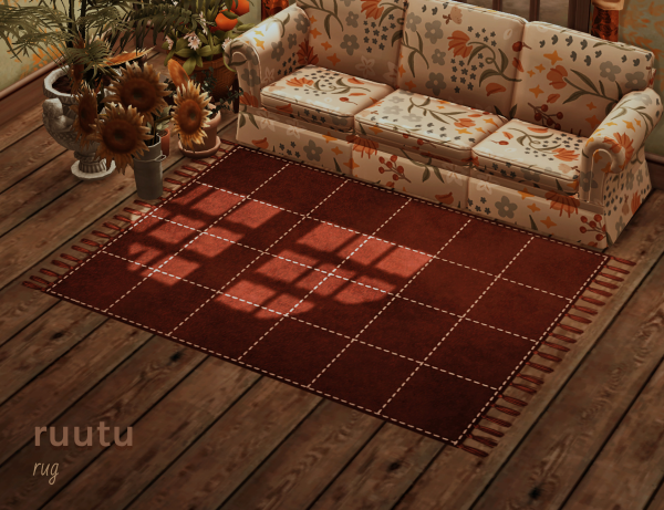 Maxis Match ruutu rug by simsfinds - The Sims 4 Custom Content