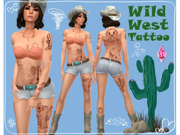 Wild West Tattoo by Annett's Sims 4 Welt * ASW