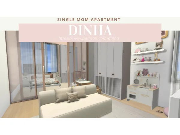 Maxis Match SINGLE MOM APARTMENT DOWNLOAD TOUR CREATORS - The Sims 4 Custom Content