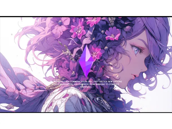 Mix Purple Flower Girl Loading Screen by Fatal Rose Creations - The Sims 4 Custom Content