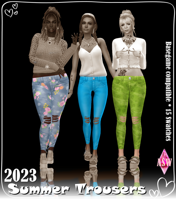 Maxis Match Summer Trousers 2023 by simsfinds - The Sims 4 Custom Content