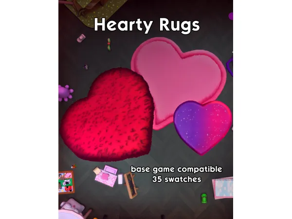 Maxis Match Hearty Rugs (Base Game Compatible) by CreamLatteDream - The Sims 4 Custom Content