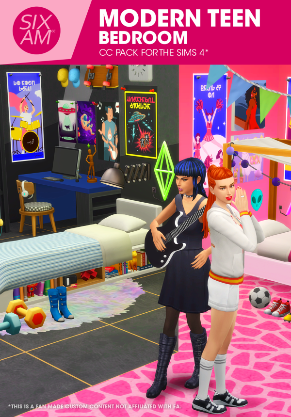 Maxis Match Modern Teen Room ( Pack for ) by simsfinds - The Sims 4 Custom Content