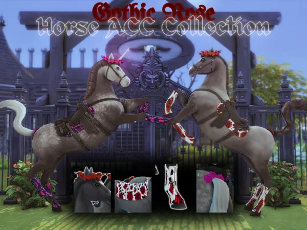 Maxis Match Gothic Rose Horse Acc Collection - The Sims 4 Custom Content