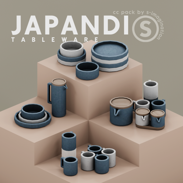 Maxis Match Japandi TABLEWARE PACK imagination by simsfinds - The Sims 4 Custom Content