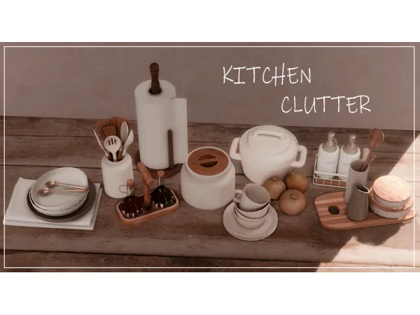 Alpha Kitchen clutter set - The Sims 4 Custom Content