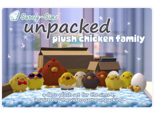 Maxis Match Unpacked a Plush Chicken Set Sims by simsfinds - The Sims 4 Custom Content