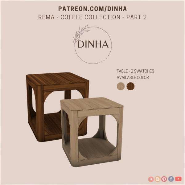 Alpha Rema Coffee Collection Table by dinhagamer - The Sims 4 Custom Content