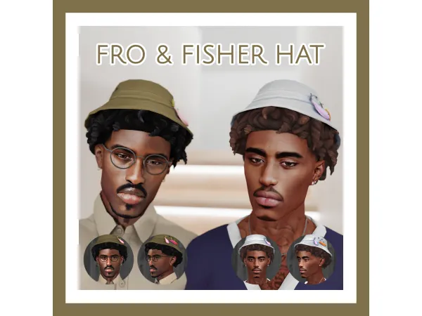 Alpha FRO FISHER HAT by Khadijah551 - The Sims 4 Custom Content