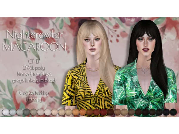 4t2 Nightcrawler Macaroon Hair - The Sims 2 Custom Content