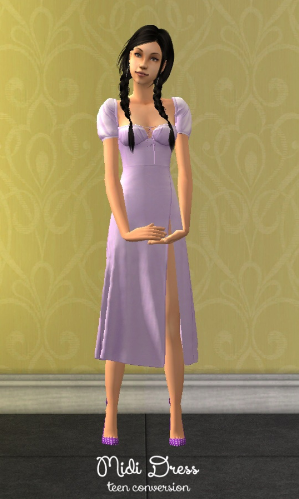 4t2 Midi Dress TF Conversion by simsfinds - The Sims 2 Custom Content