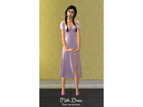 4t2 Midi Dress TF Conversion - The Sims 2 Custom Content