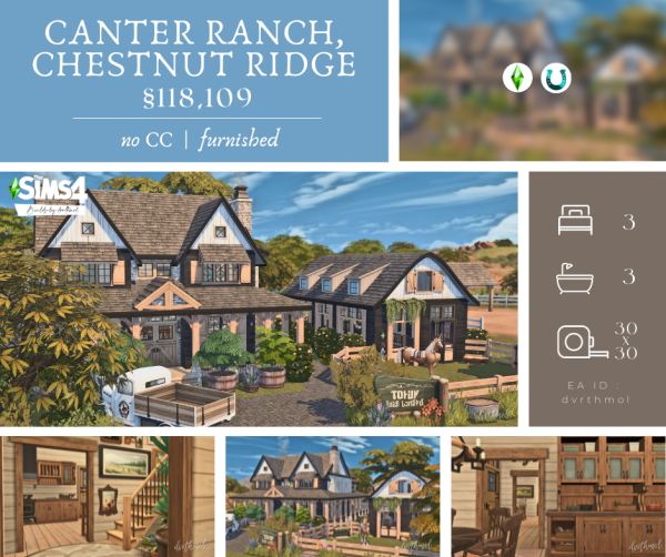 Maxis Match CANTER RANCH CHESTNUT RIDGE by simsfinds - The Sims 4 Custom Content