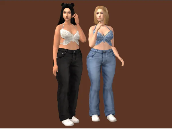 Momma Lisa Conversion ButterflyTop x ChloeJeans - The Sims 2 Custom Content