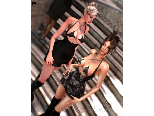 Alpha Hannah Dress by mermalade - The Sims 4 Custom Content