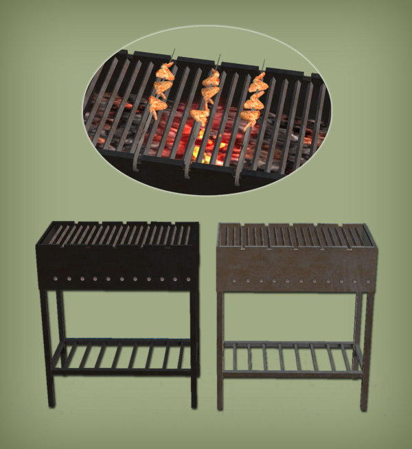 Mangal Grill and 10 Skewers Recipes for by simsfinds - The Sims 2 Custom Content