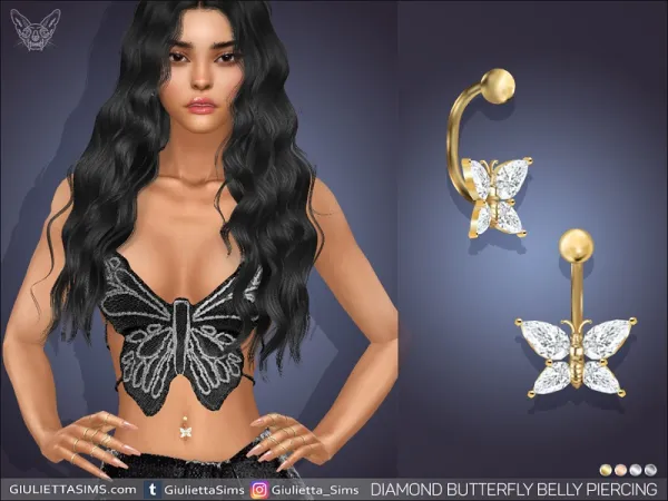 Alpha MAGIC UNICORN BELLY PIERCING (FOR CUSTOM SKINTONES) - The Sims 4 Custom Content