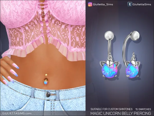 Alpha MAGIC UNICORN BELLY PIERCING (FOR CUSTOM SKINTONES)MAGIC UNICORN BELLY PIERCING (FOR CUSTOM SKINTONES) - The Sims 4 Custom Content