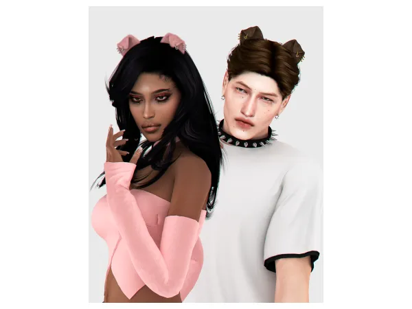 Alpha Fluffy Puppy Ears with Piercings by BackTrack - The Sims 4 Custom Content