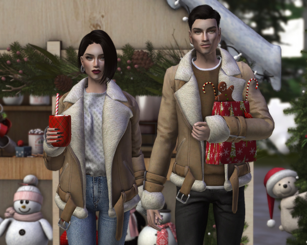 4t2 Darte77 Shearling Jacket for male and female by simsfinds - The Sims 2 Custom Content