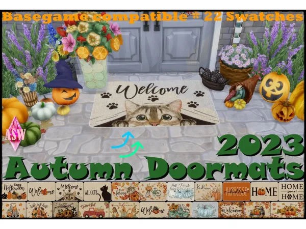 Maxis Match Autumn Doormats 2023 by Annett's Sims 4 Welt ASW - The Sims 4 Custom Content