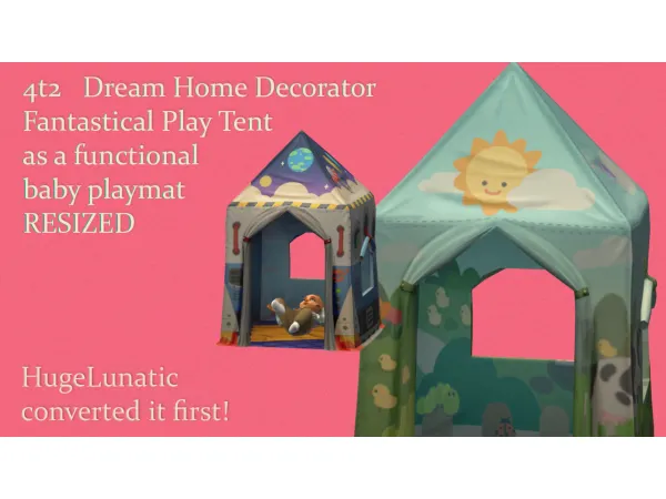 4t2 Resized Functional Fantastical Play Tent Kliekie Recolours - The Sims 2 Custom Content