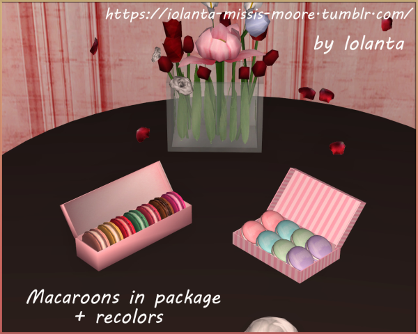 Set of pastry macaroons by simsfinds - The Sims 2 Custom Content