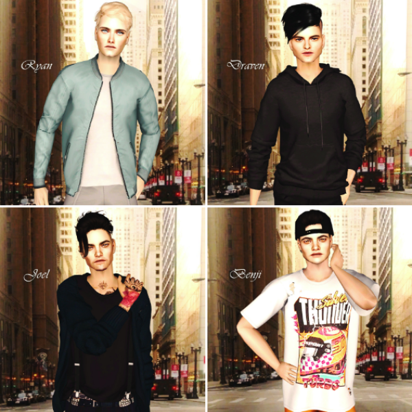 Ryan Draven Joel Benji Sean Curtis Tom Adam by simsfinds - The Sims 2 Custom Content