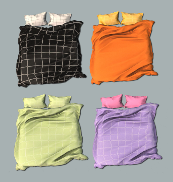 Bedroom Series 10 Blanket and Pillows for by simsfinds - The Sims 2 Custom Content