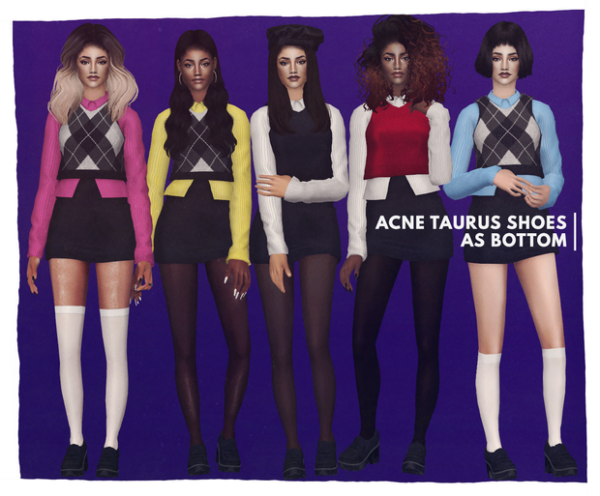 Shoes 3 (as bottom) by simsfinds - The Sims 2 Custom Content